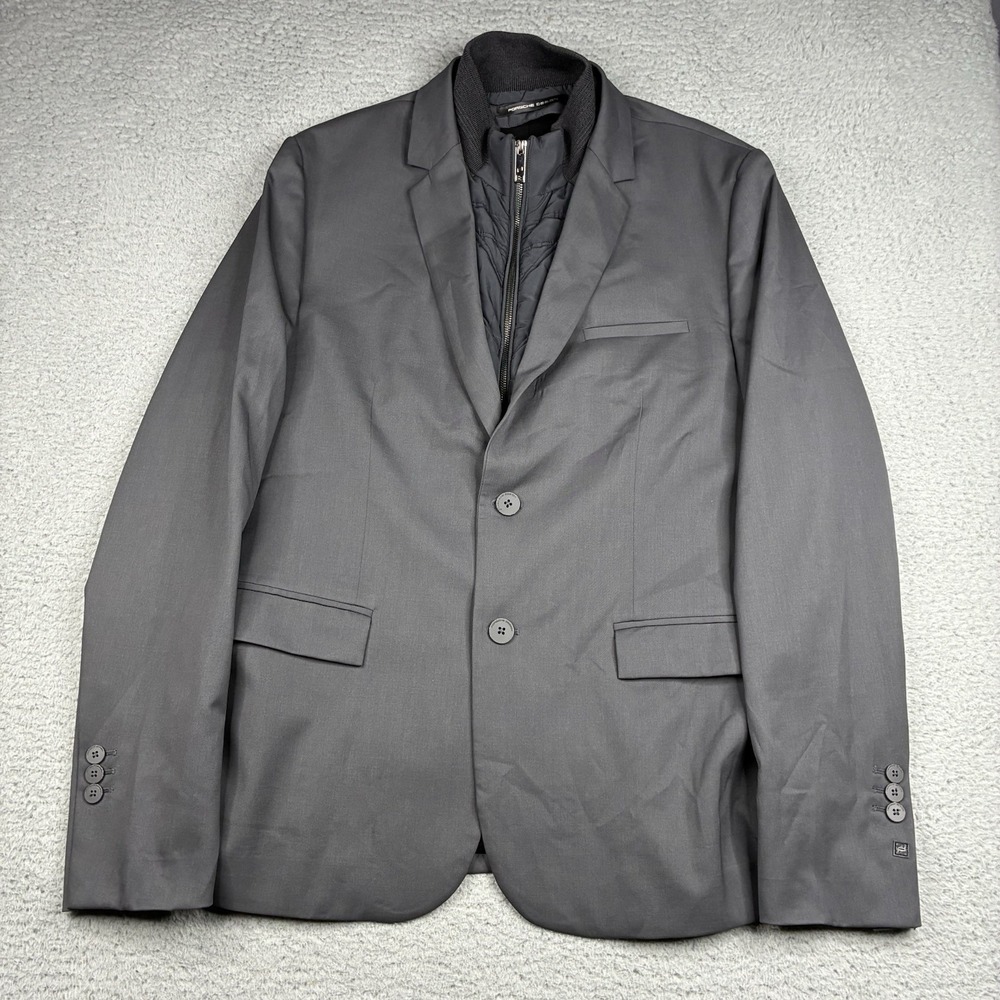 Porsche Design Tec Hybrid Blazer Men's EU 54 Gray Quilted Insert Sport Coat